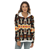 Powwow StoreGBNAT0006201 Native American Women's Borg Fleece Sweatshirt