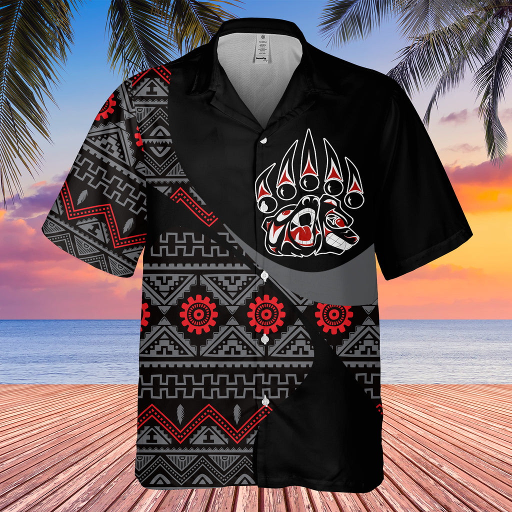 Powwow StoreGBHW001030 Tribe Design Native American Hawaiian Shirt 3D