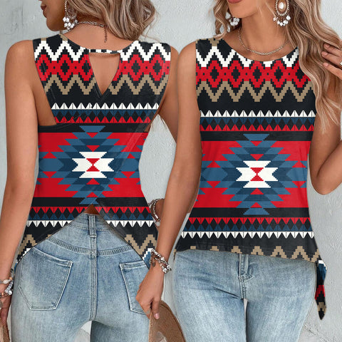 Powwow StoreGBNAT00528 Pattern Native Cross Back Top