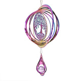 Powwow Store3d rotating tree of life outdoor wind chimes for garden colorful outside decoration wind spinner room decor crystals pendants