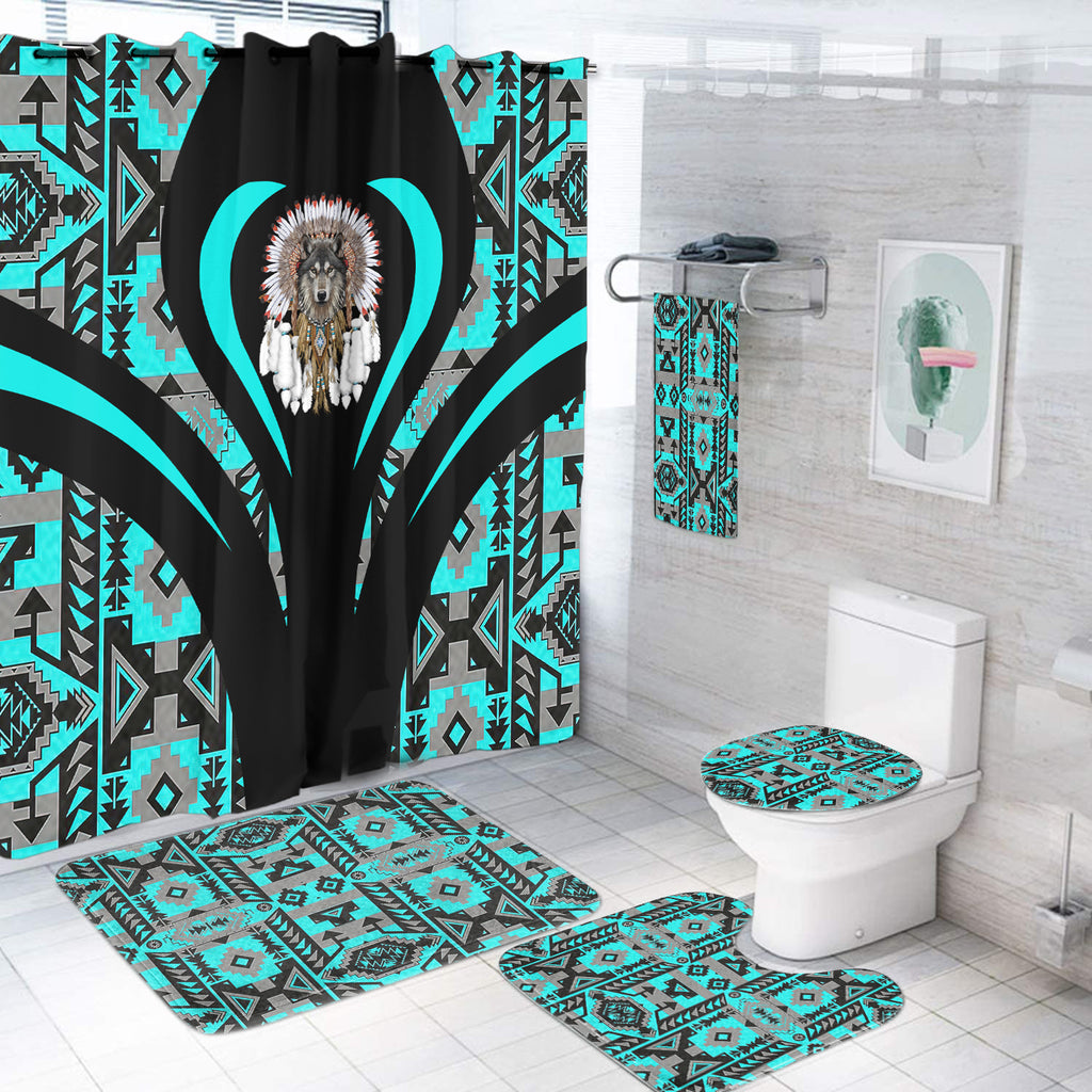 Powwow StoreBS000327 Pattern Native American Bathroom Set