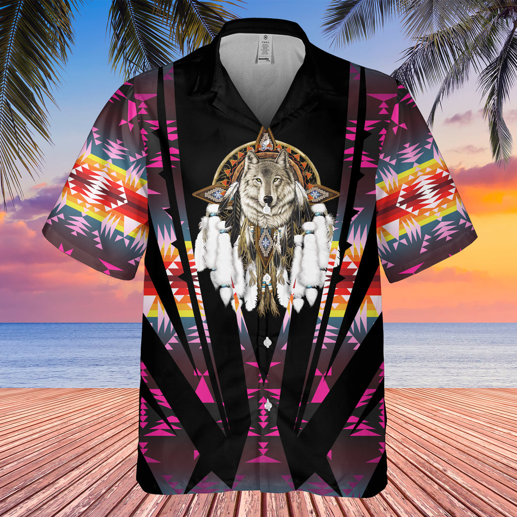 GB-HW000439  Tribe Design Native American Hawaiian Shirt 3D