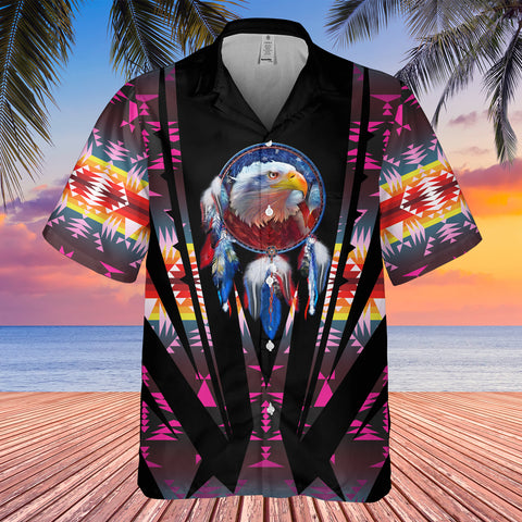 Powwow StoreGBHW000440 Tribe Design Native American Hawaiian Shirt 3D