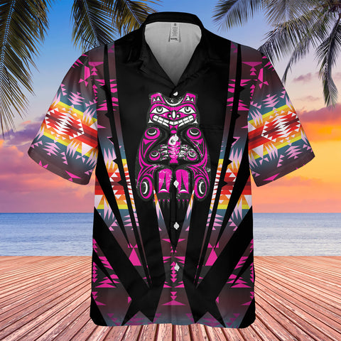 Powwow StoreGBHW000441 Tribe Design Native American Hawaiian Shirt 3D