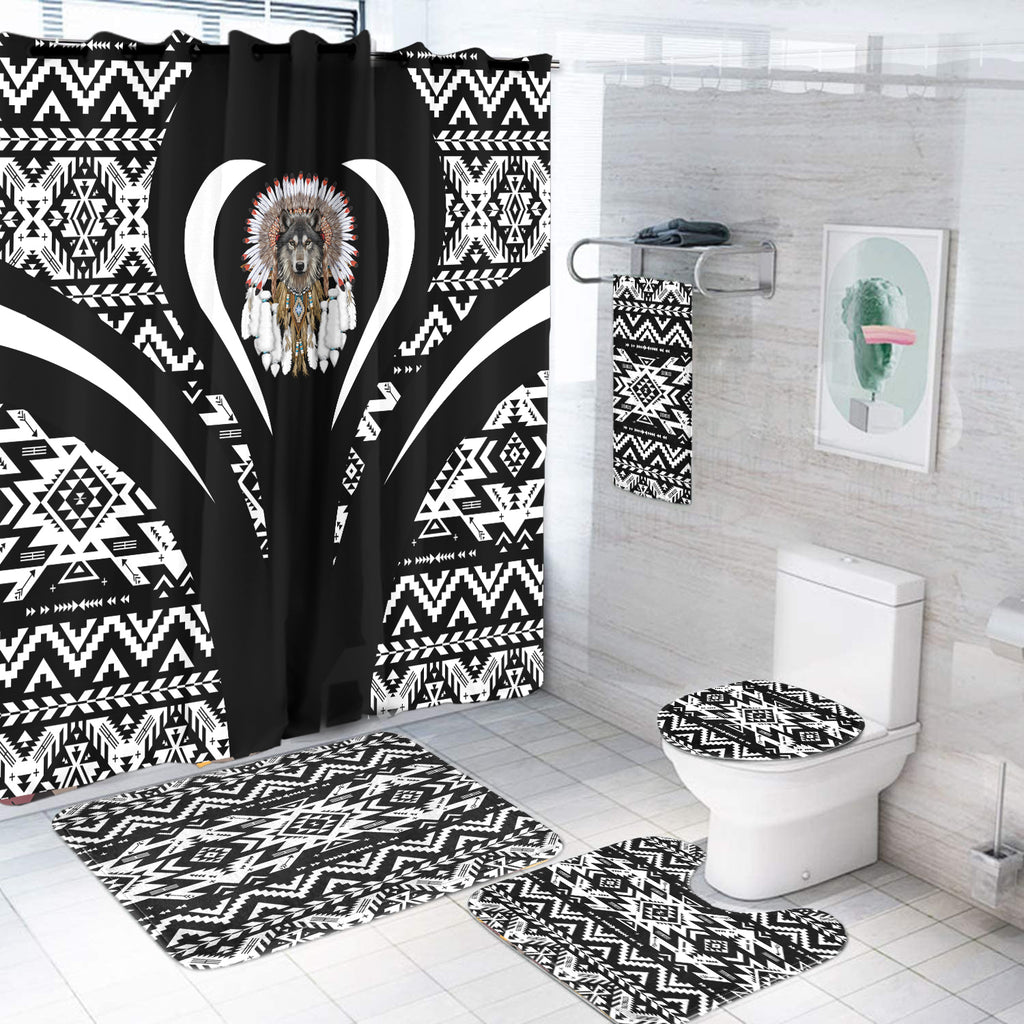 Powwow StoreBS000333 Pattern Native American Bathroom Set