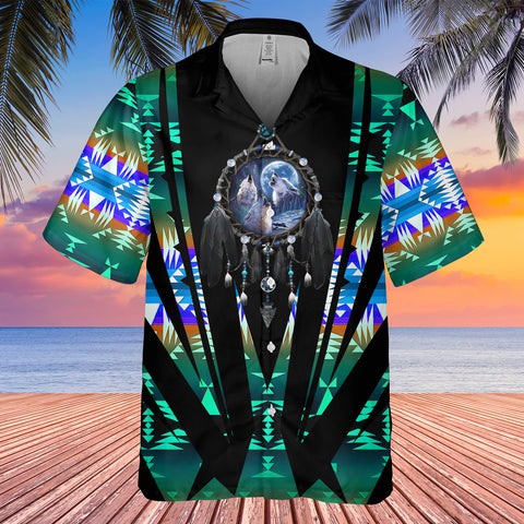 Powwow StoreGBHW000443 Tribe Design Native American Hawaiian Shirt 3D