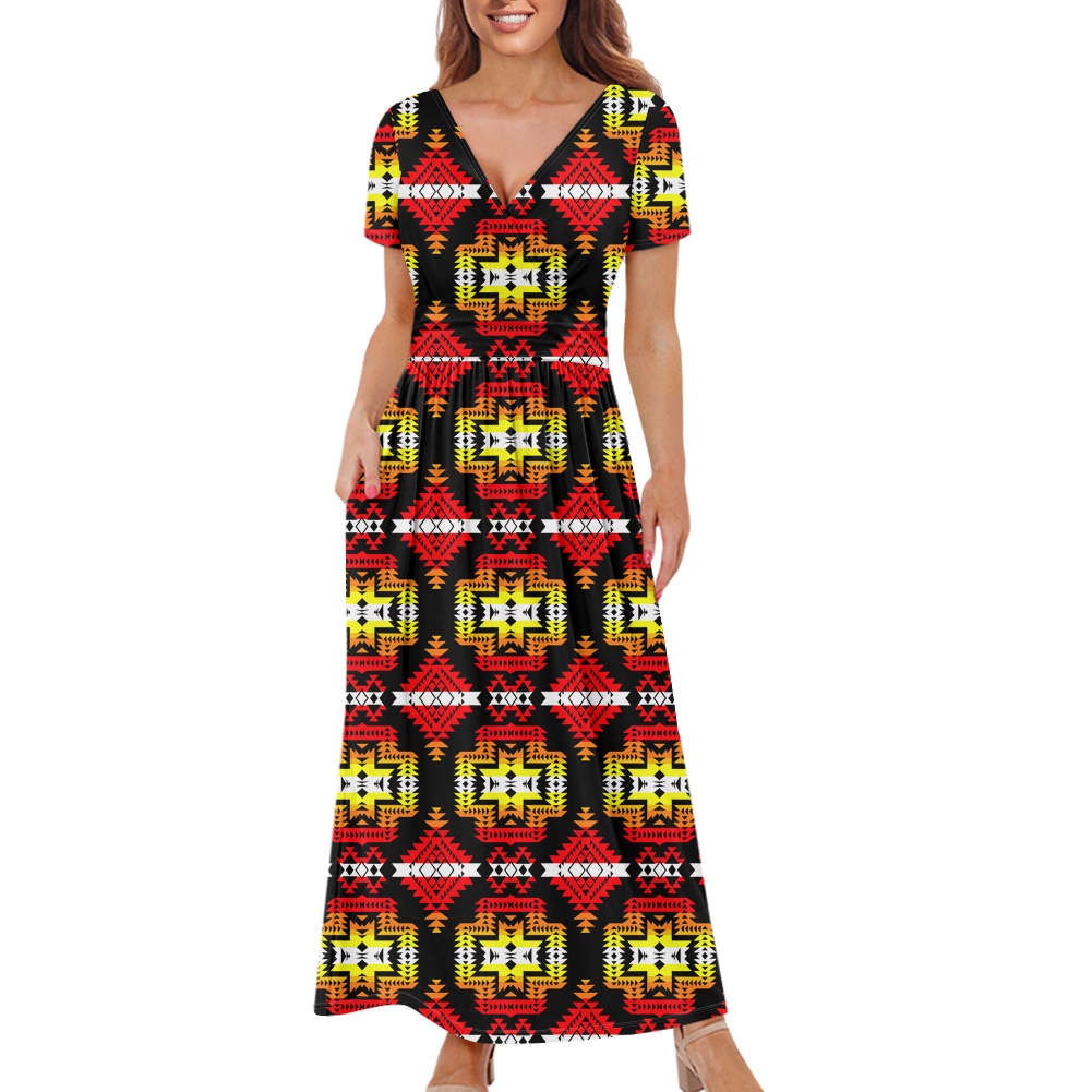 Powwow StoreGBNAT00656 Pattern Native Ladies Dress