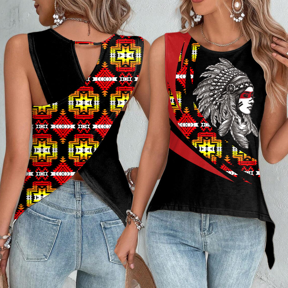 Powwow StoreCBT0039 Pattern Native Cross Back Top