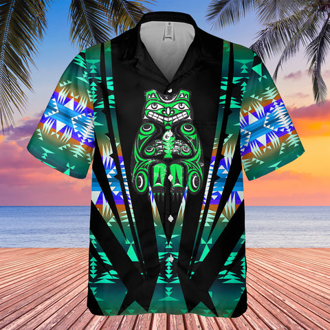 Powwow StoreGBHW000444 Tribe Design Native American Hawaiian Shirt 3D