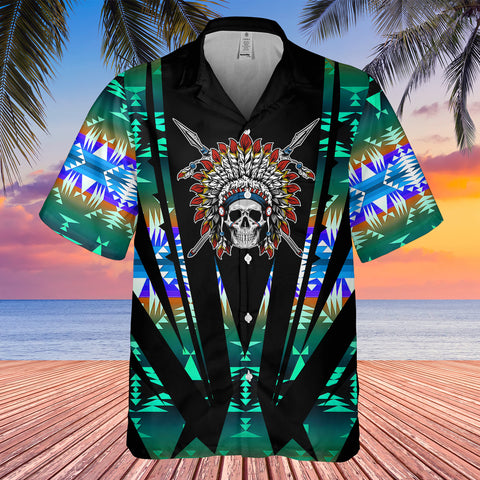 Powwow StoreGBHW000445 Tribe Design Native American Hawaiian Shirt 3D