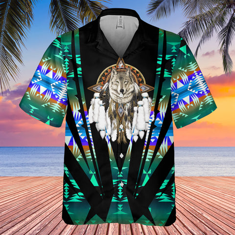 Powwow StoreGBHW000447 Tribe Design Native American Hawaiian Shirt 3D