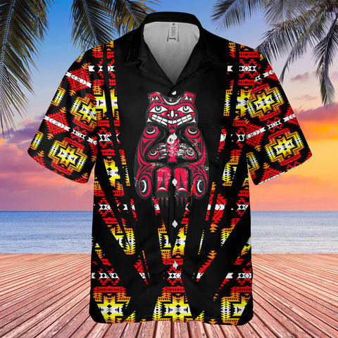 Powwow StoreGBHW000448 Tribe Design Native American Hawaiian Shirt 3D