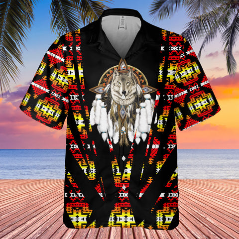 Powwow StoreGBHW000450 Tribe Design Native American Hawaiian Shirt 3D