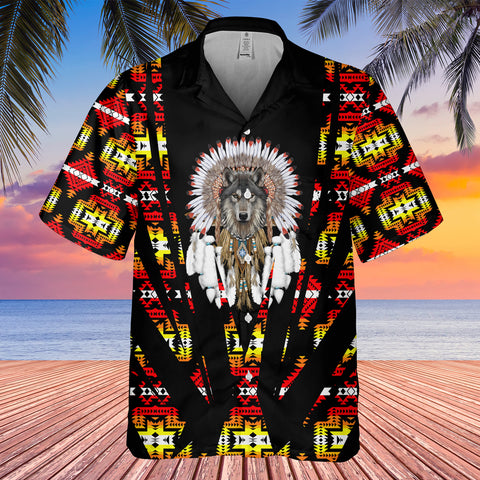 Powwow StoreGBHW000451 Tribe Design Native American Hawaiian Shirt 3D