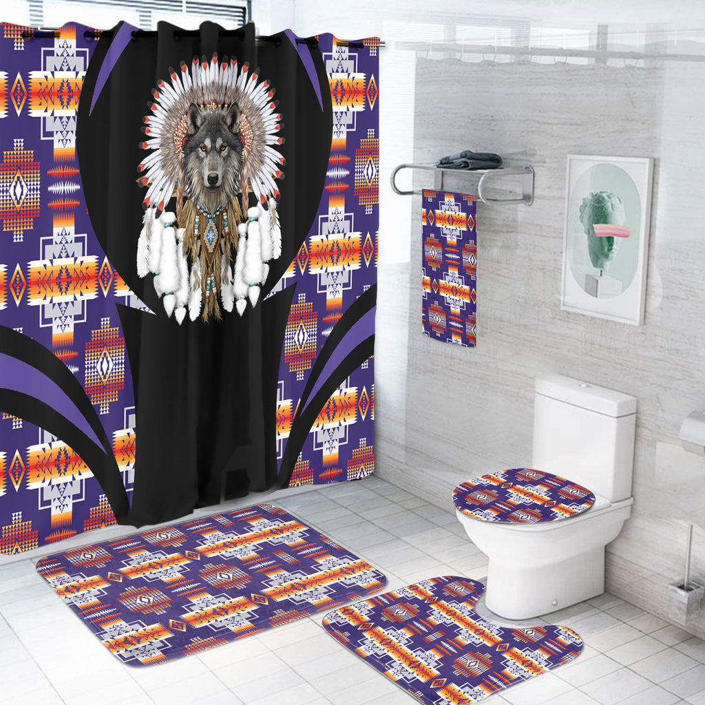 Powwow StoreBS000346 Pattern Native American Bathroom Set