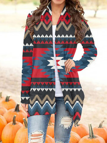 GB-NAT00529 Tribe Design Native Women's Cardigan With Long Sleeve