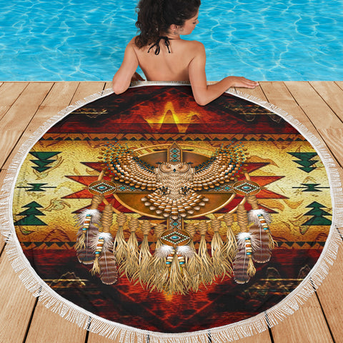 Powwow StoreGBNAT00068B Native American Design Beach Blanket