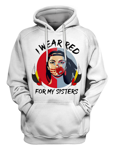 HD000629 I Wear Red For My Sisters Native American Stop MMIW Red Hand No More Stolen Sisters  2D Hoodie