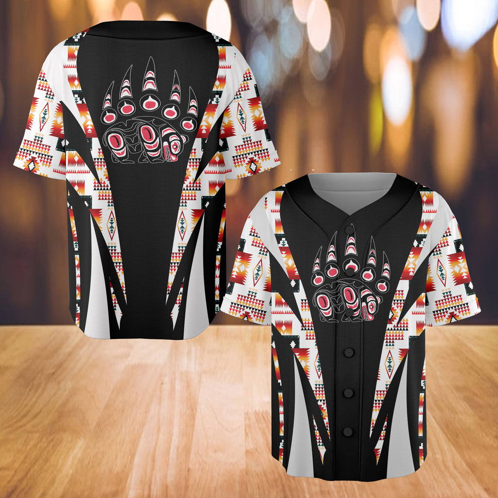 Powwow StoreBJ000159 Pattern Native Baseball Jersey