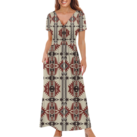 Powwow StoreGBNAT00594 Pattern Native Ladies Dress