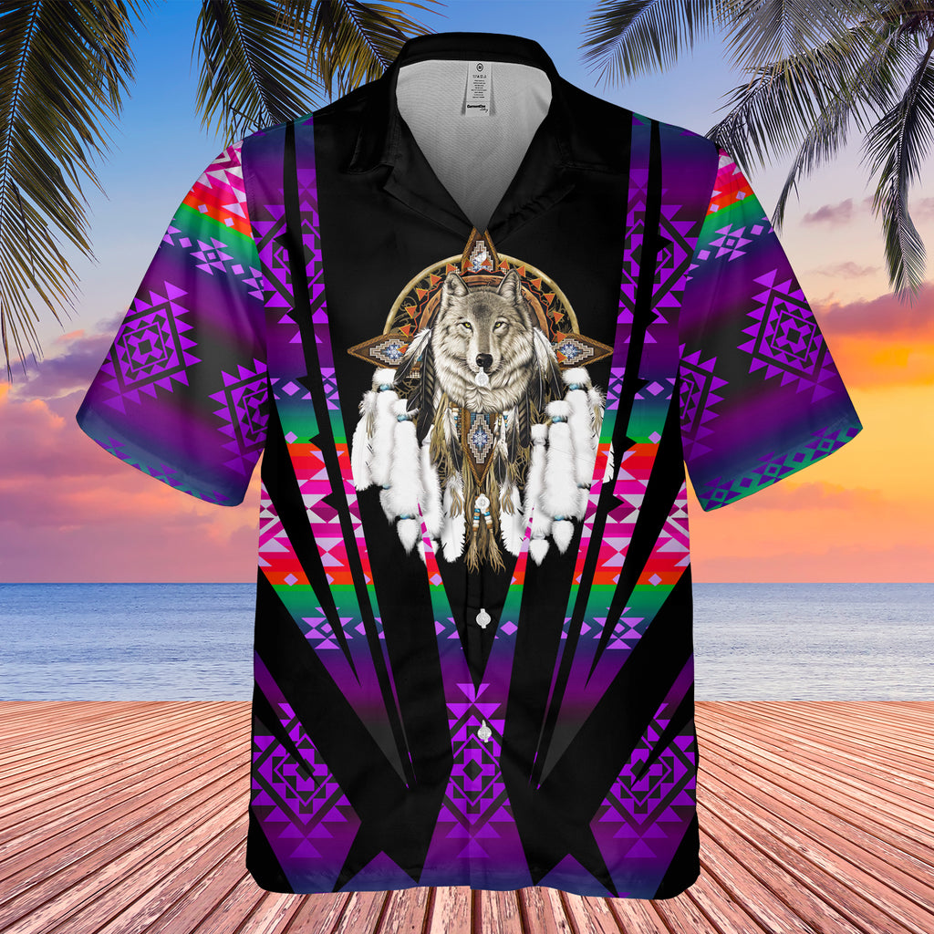 Powwow StoreGBHW000453 Tribe Design Native American Hawaiian Shirt 3D