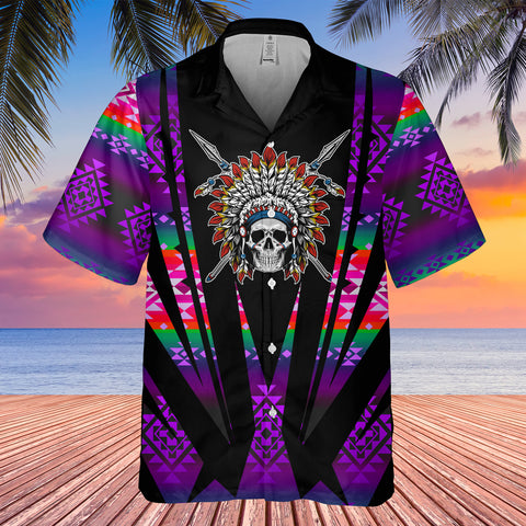 Powwow StoreGBHW000454 Tribe Design Native American Hawaiian Shirt 3D