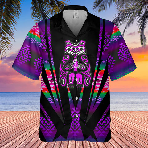 Powwow StoreGBHW000455 Tribe Design Native American Hawaiian Shirt 3D