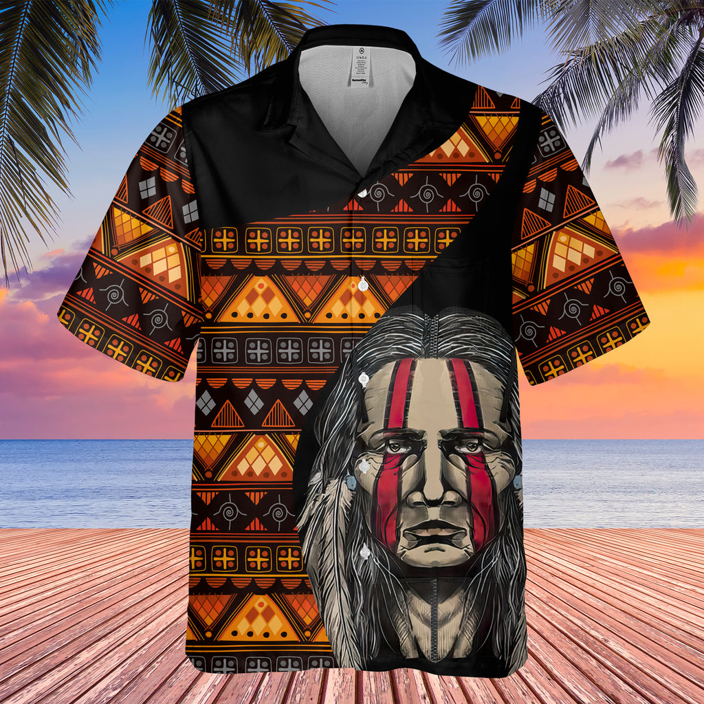 GB-HW000456  Tribe Design Native American Hawaiian Shirt 3D