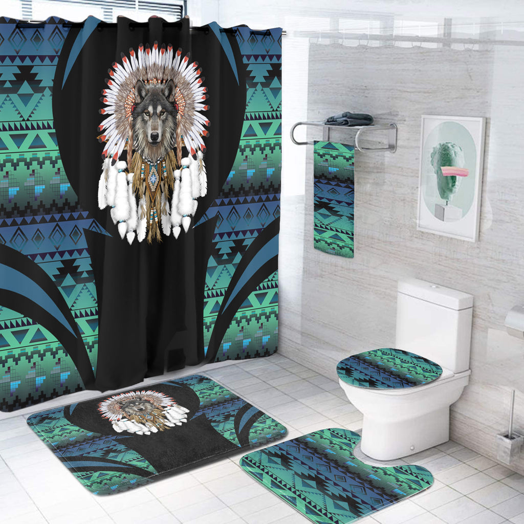 Powwow StoreBS000351 Pattern Native American Bathroom Set