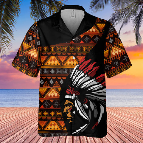 Powwow StoreGBHW000459 Tribe Design Native American Hawaiian Shirt 3D