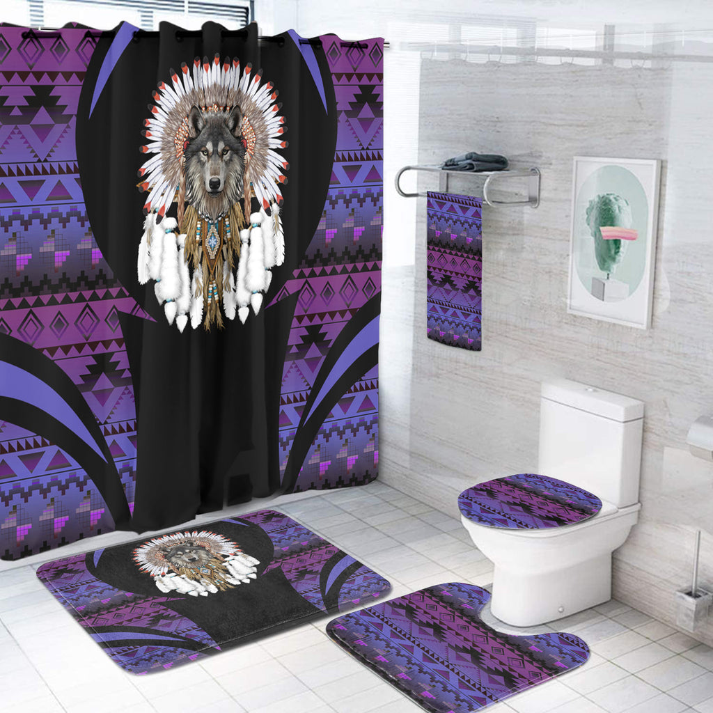 Powwow StoreBS000354 Pattern Native American Bathroom Set