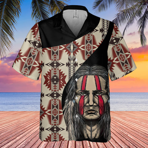 Powwow StoreGBHW000461 Tribe Design Native American Hawaiian Shirt 3D