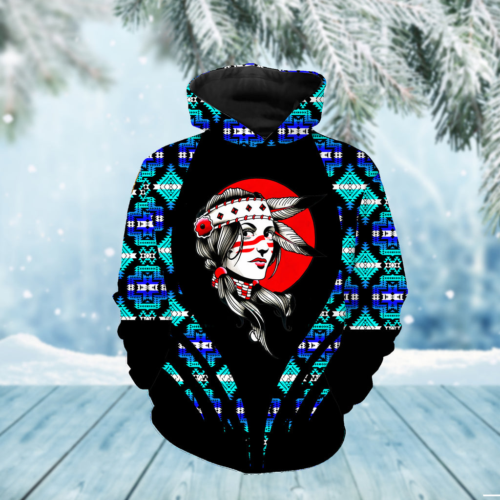 Powwow StoreHD0011744 Pattern Native Pride 3D Hoodie