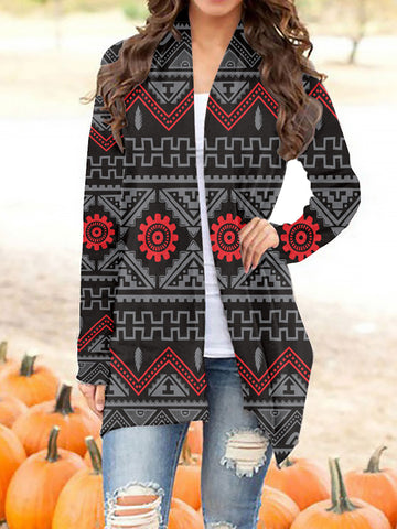 GB-NAT00595 Tribe Design Native Women's Cardigan With Long Sleeve