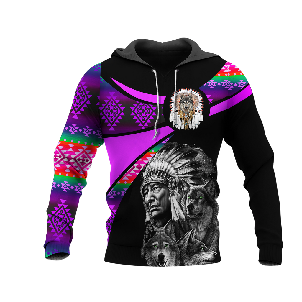 Powwow StoreHD000825 Pattern Native Pride 3D Hoodie