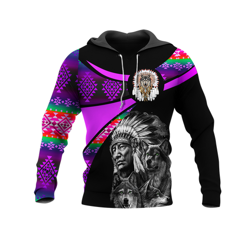 Powwow StoreHD000825 Pattern Native Pride 3D Hoodie