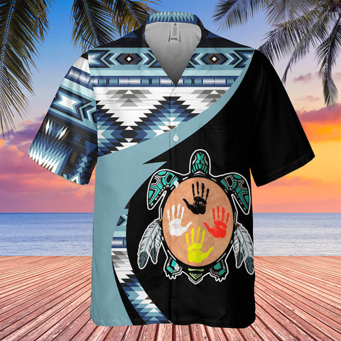 GB-HW000987 Tribe Design Native American Hawaiian Shirt 3D