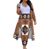 Powwow StoreGBNAT00012  Tribe Design Native American Cardigan Coat Long Pant Set