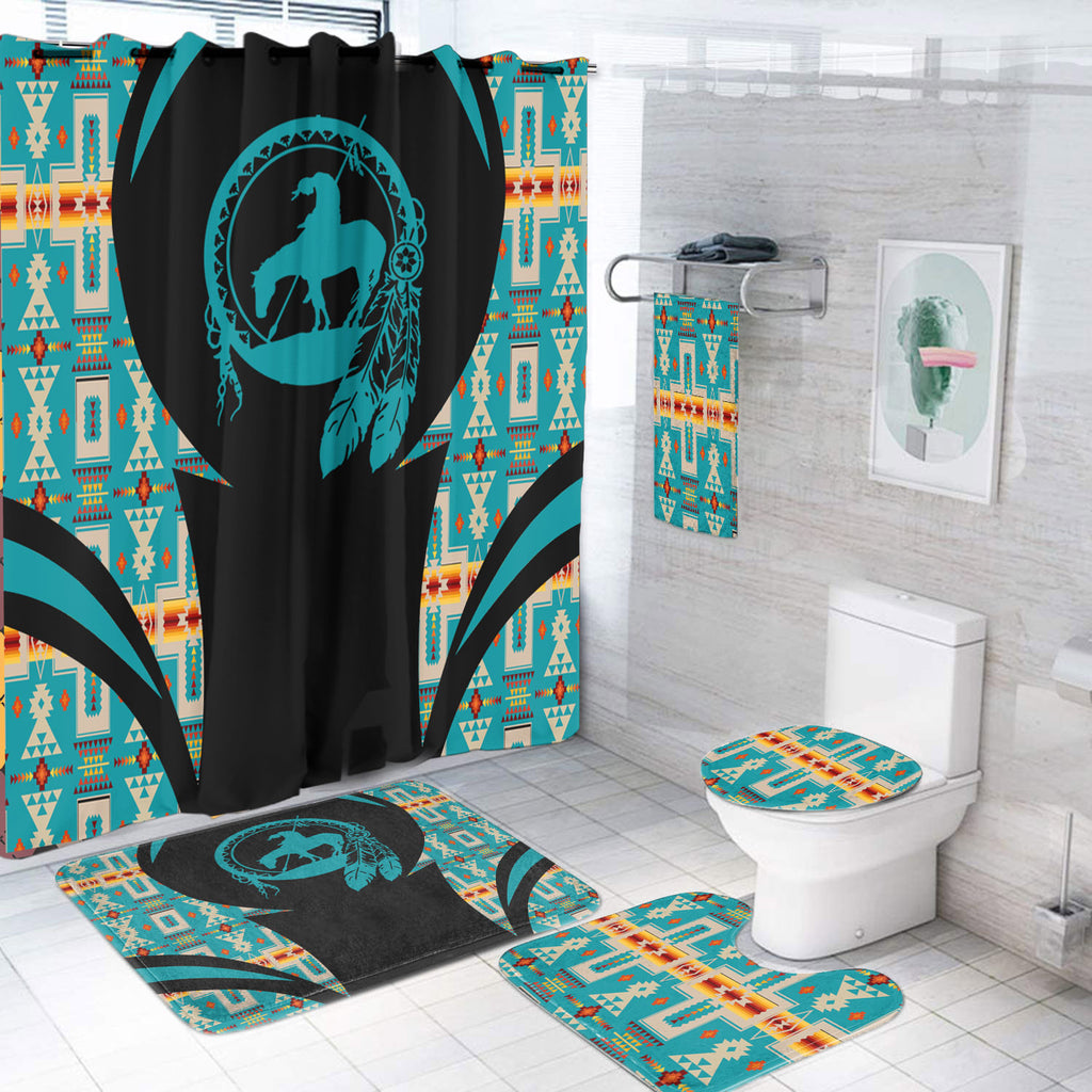 Powwow StoreBS000357 Pattern Native American Bathroom Set