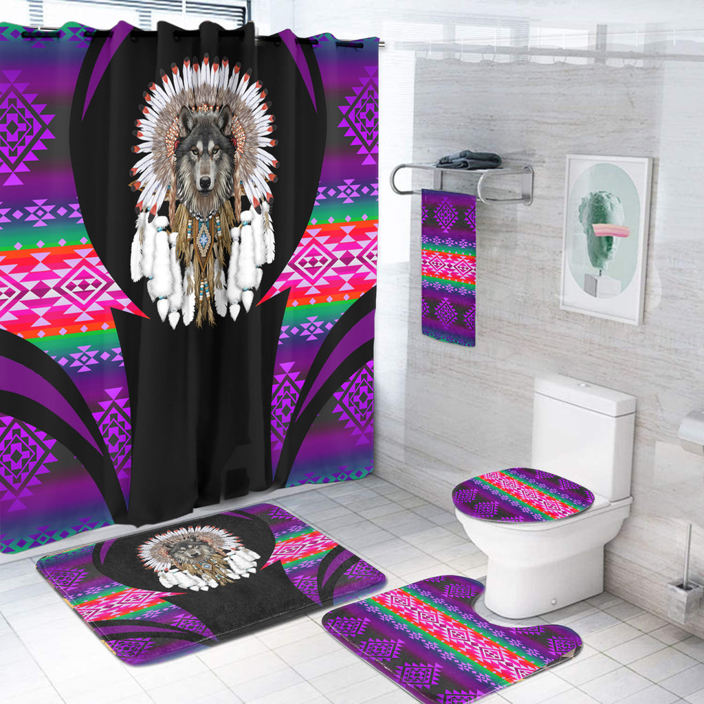 Powwow StoreBS000359 Pattern Native American Bathroom Set