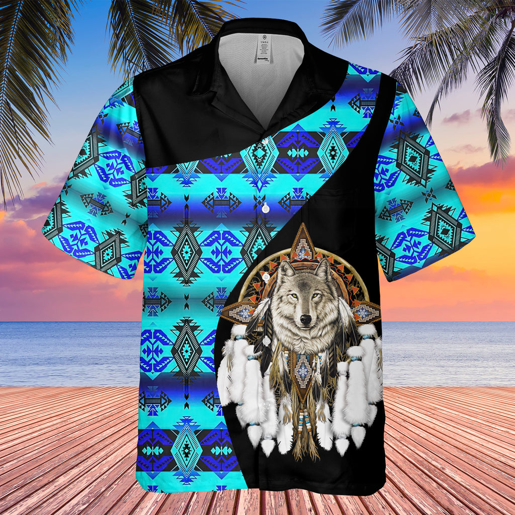 Powwow StoreGBHW000466 Tribe Design Native American Hawaiian Shirt 3D