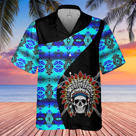 Powwow StoreGBHW000468 Tribe Design Native American Hawaiian Shirt 3D