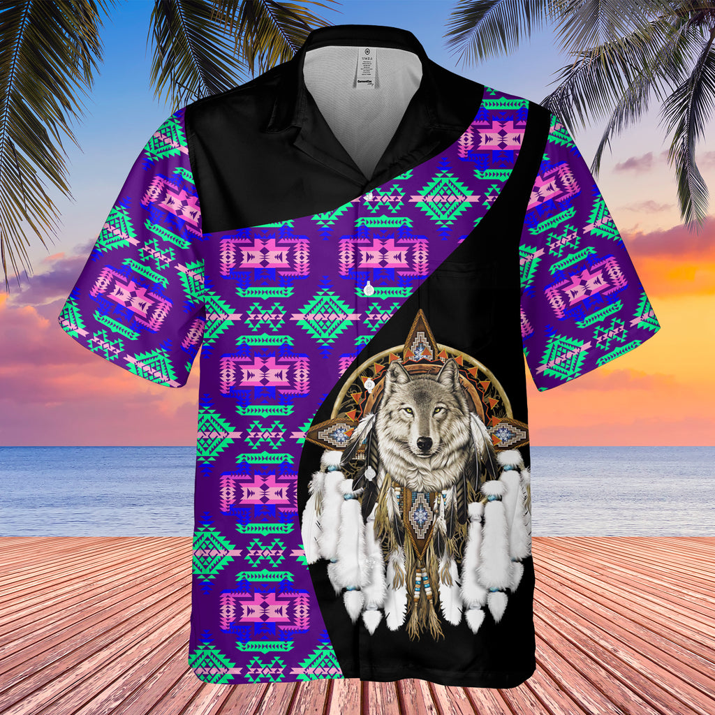 Powwow StoreGBHW000470 Tribe Design Native American Hawaiian Shirt 3D