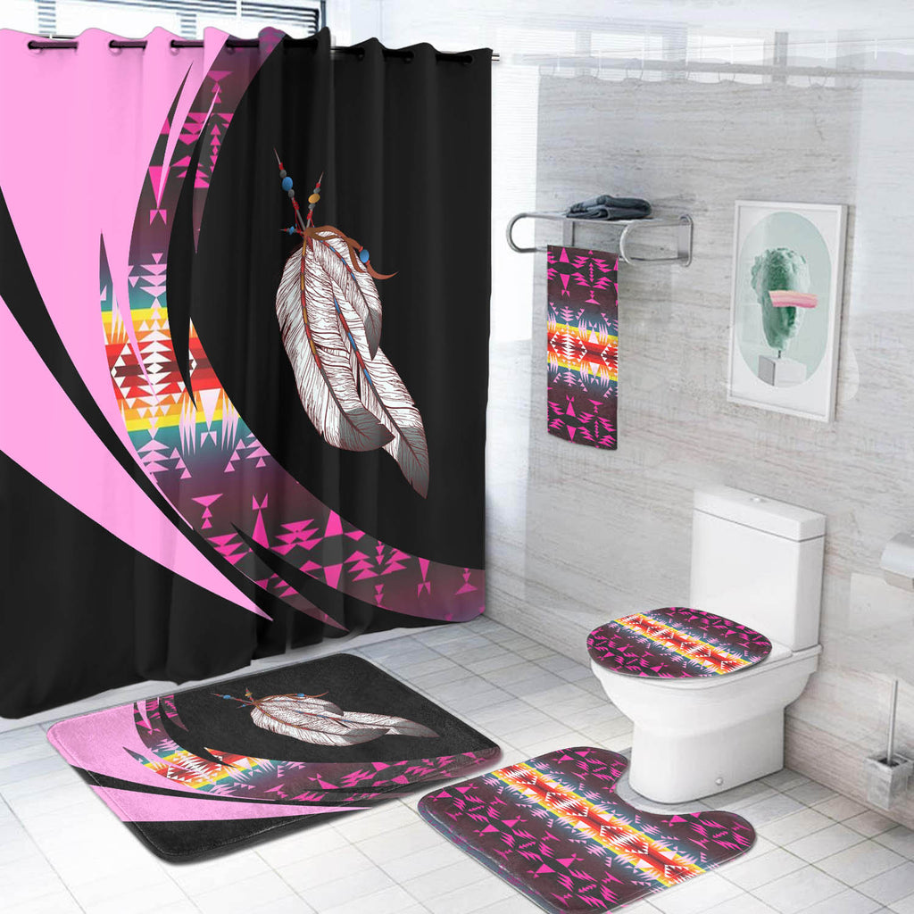 Powwow StoreBS000371 Pattern Native American Bathroom Set