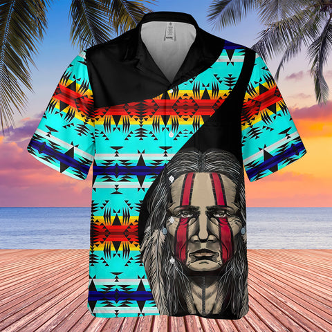 Powwow StoreGBHW000475 Tribe Design Native American Hawaiian Shirt 3D