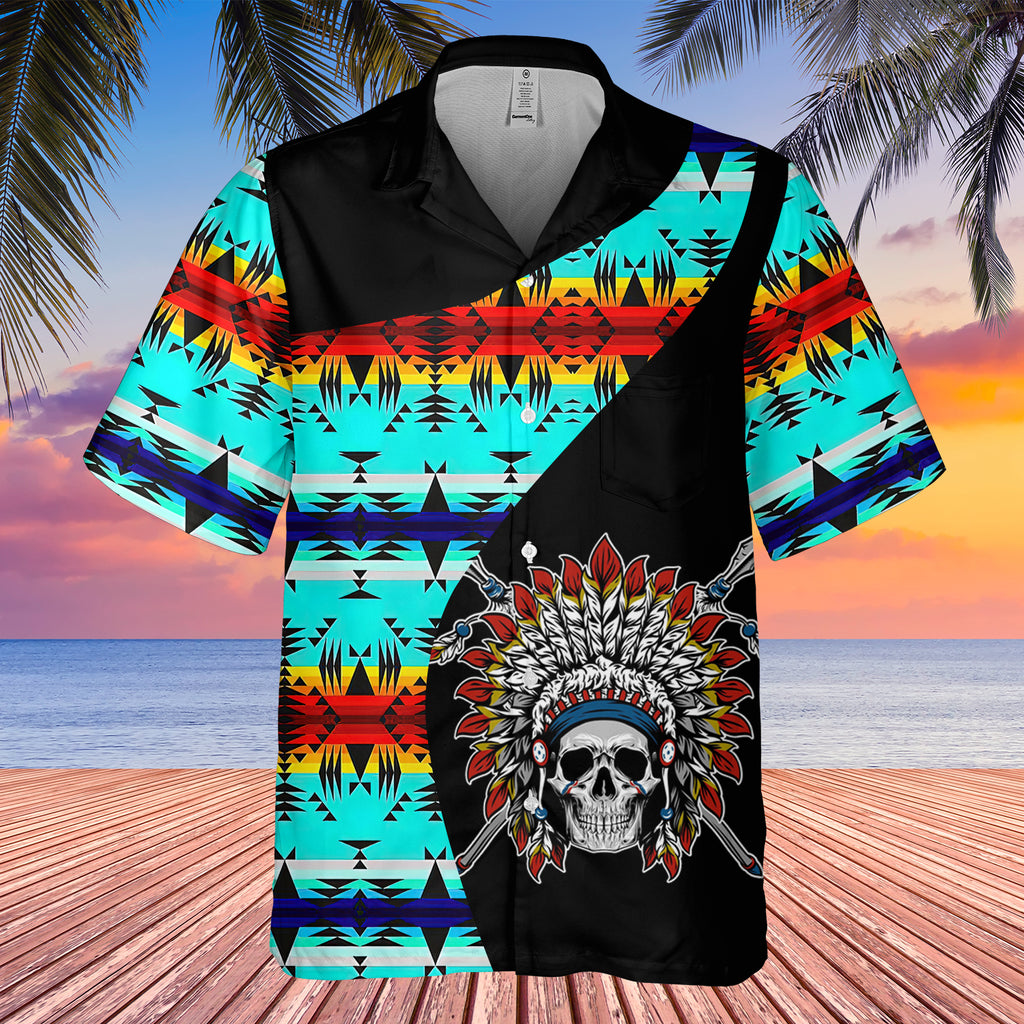 Powwow StoreGBHW000478 Tribe Design Native American Hawaiian Shirt 3D