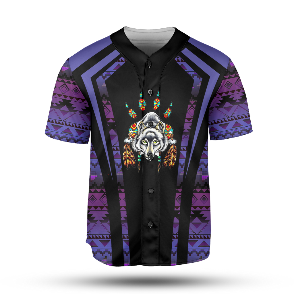 Powwow StoreBJ00033 Pattern Native Baseball Jersey