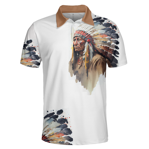 Powwow StorePOLO0067 Native American  Polo TShirt 3D