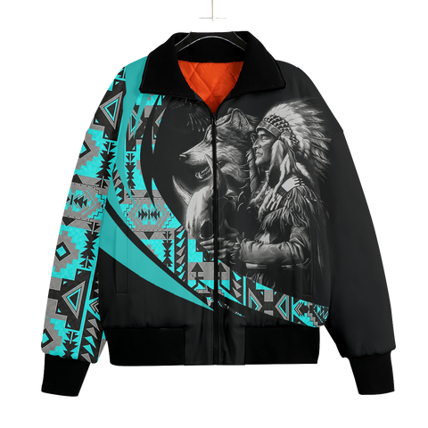 KFLO007 Pattern Native American Unisex Knitted Fleece Lapel Outwear