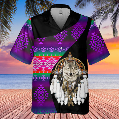 Powwow StoreGBHW000480 Tribe Design Native American Hawaiian Shirt 3D